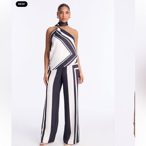 Black White Pant Suit